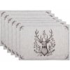 Clayre & Eef Set 6ks béžové textilné prestieranie s jeleňom Gentle Wilderness - 48*33 cm - Clayre & Eef