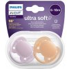 Avent Philips šidítko Ultrasoft Premium 2 ks ružová/oranžová