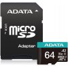 ADATA V30S/micro SDXC/64GB/95MBps/UHS-I U3/Class 10/+ Adaptér (AUSDX64GUI3V30SA2-RA1)