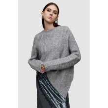 AllSaints Vlnený sveter Selena teplý s polorolákom WK202V šedá