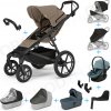Set 10v1 Thule Urban Glide 4-wheel Tinted Taupe s magnetickou sponou + madlo + vanička Dark Slate + pláštenky a moskytiéry Thule + Autosedačka Thule Maple Mid Blue s ISOFIX základňou Thule Alfi a adap