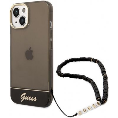 Púzdro Guess Apple iPhone 14 Pro Max IML Electro Cam w. Strap Translucent čierne