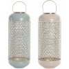 Svietnik DKD Home Decor Modrá Ružová Aluminium 24 x 24 x 60 cm 24 x 24 x 71 cm (2 kusov) (2 Kusy)