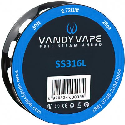 Vandy Vape SS316 odporový drôt 28GA 9m