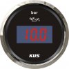 KUS Ukazovateľ tlaku oleja digitálny 0-5 bar,čierny číselník, nerezový rám 52 mm K-Y15042 CEPR-BS-0-5