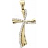 Zlatý prívesok so zirkónmi krížik 2654 (585/1000) 1.4 g