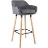 Barová stolička Grant velvet, sivá