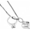 SILVEGO Strieborný náhrdelník s príveskom srdca a prsteňa ZTJ6512VSW