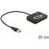 Delock Čtečka karet na paměťové karty XQD / SD / Micro SD + port USB Typu-A