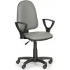 Euroseat Dielenská pracovná stolička na kolieskach TORINO s podpierkami rúk, permanentný kontakt, pre mäkké podlahy, sivá