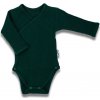 Dojčenské bavlnené body s bočným zapínaním dlhý rukáv Nicol Bambi zelená, veľ. 62 (3-6m)