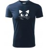 Mačka mňau - Pánske tričko Fantasy športové - XL ( Tmavomodrá (veľmi tmavá - skoro čierna) )