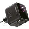 Nabíjačka do siete Mobile Origin Display Charger PW3 - 65W GaN USB-C/USB-A (MO-65WDCH-PW3) čierna
