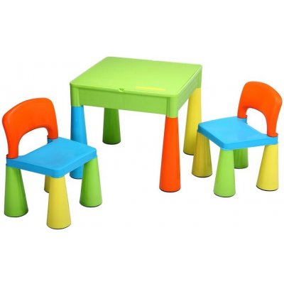 NEW BABY - Detská sada stolček a dve stoličky multi color