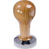 Buna café tamper, čerešňa, lak, 49 mm, nerez lesk, plochý