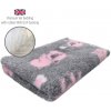 DRYBED Premium Vet Bed Farm Animals Pinky Piglet šedý 100 x 75 cm