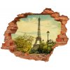 Fototapeta diera na stenu 3D Eiffelova veža v paríži 90x70 cm