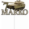 Zápich - Tank s menom a vekom - bez paličky - 14cm - Obrázok