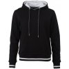 James & Nicholson (Daiber) Dámska mikina s kapucňou Club JN777 - Čierna / biela | S