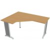 Hobis Pracovný stôl Flex, ergo, pravý, 160x75,5x120 (60x60) cm, buk/kov