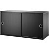 String Komoda String Cabinet With Sliding Doors 78 x 30, black ash
