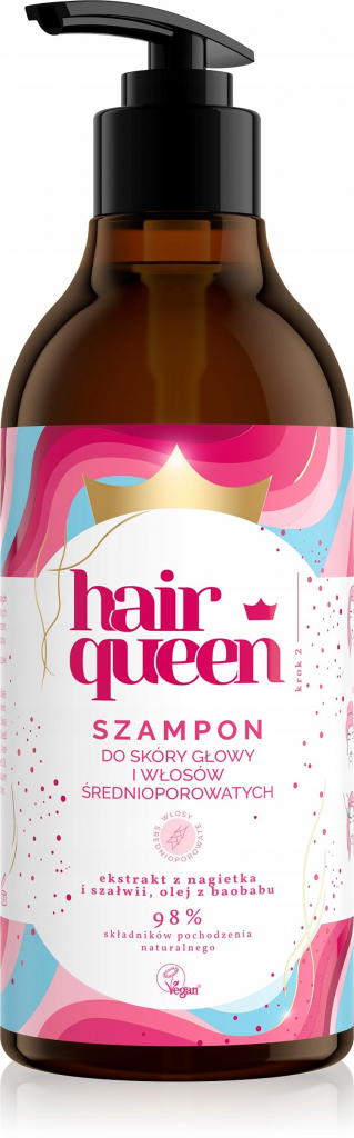 Hair Queen Šampón na pokožku hlavy a stredne porézne vlasy 400 ml
