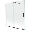 Mexen Velar, 2-krídlová posuvná vaňová zástena 150 x 150 cm, 8mm číre sklo, čierna matná, 896-150-000-01-70