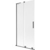 Mexen Velar L dvojkrídlová sprchová záclona, posuvná 95 x 150 cm, mráz, gun metal - 896-095-003-31-95