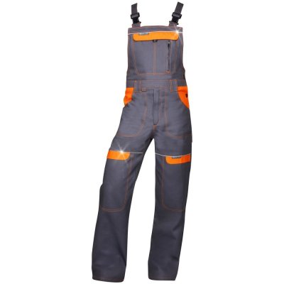 Ardon cool trend PERDĹŽENÉ Nohavice s náprsenkou sivo oranžové H8410 sivá