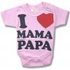 BABY´S WEAR Kojenecké body, krátky rukáv - M&P, ružové veľkosť: 74 (6-9m)