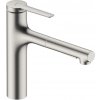 Hansgrohe Zesis M33 - Drezová batéria s výsuvnou spŕškou, vzhľad nerezový - 74822800