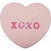 Nástenné hodiny Heart Candy Xoxo svetloružové