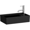 LAUFEN Kartell závesné umývadielko s otvorom vpravo, bez prepadu, 460 x 280 mm, matná čierna, H8153347161111
