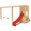 Playground System DETSKÉ IHRISKO zostava so šmýkačkou a dvojhojdačkou z akátu Prismo 2