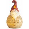 Postavička MagicHome Vianoce, Santa okrúhly malý, LED, polyresin, 19,5 cm