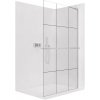 CERANO - Sprchová zástena Walk-in Onyx L-pravá vzpera - 8 mm + polička/držiak na uteráky - chróm, industriálne sklo - 110x200 cm