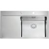 Alveus Pure50UPP Nerezový drez s odkapávačom vľavo, 86x52,5 cm, saténový povrch, kartáčovaný povrch
