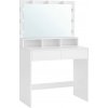 SongmicsHome RDT120T10 Vanesa toaletný stolík s veľkým zrkadlom a osvetlením biela