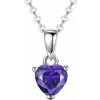 Glory Strieborný nahrdelník s fialovým srdiečkom CYD801-2