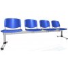 4-miestna lavica Imperia, konštrukcia sivá, plast modrá