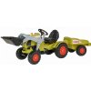 BIG šliapací traktor Claas Celtis 56553 s vlečkou zelený