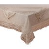 Obrus béžový s krajkovým lemom Šírka 140 cm | Dĺžka 200 cm béžová
