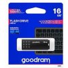 Goodram USB flash disk, USB 3.0 (3.2 Gen 1), 16GB, UME3, čierny, UME3-0160K0R11, USB A, s krytkou
