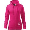 Bicykel na výšku - Mikina dámska trendy zipper s kapucňou - S ( Purpurová )