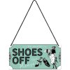 Plechová ceduľa Shoes Off, 20 x 10 cm