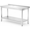 Hendi 812747 Pracovný stôl, zadný lem s policou, skrutkovaný, s policou 1400x700x850