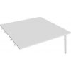 Pracovný stôl UNI A, k pozdĺ. reťazeniu, 160x75,5x160 cm, biela/biela