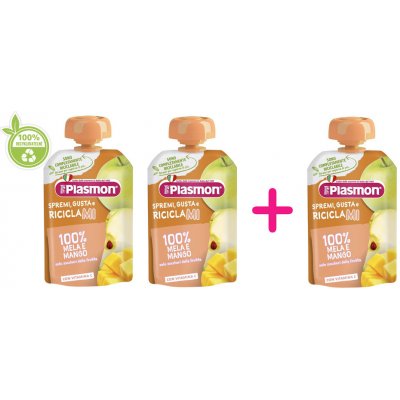 PLASMON Kapsička bezlepková ovocná jablko a mango 3 x 100 g