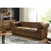 Bighome - CAMBRIDGE Sedačka Chesterfield 203 cm, hnedá