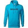 Karate postavy - Mikina pánska Cape s kapucňou - XL ( Svetlý tyrkys )